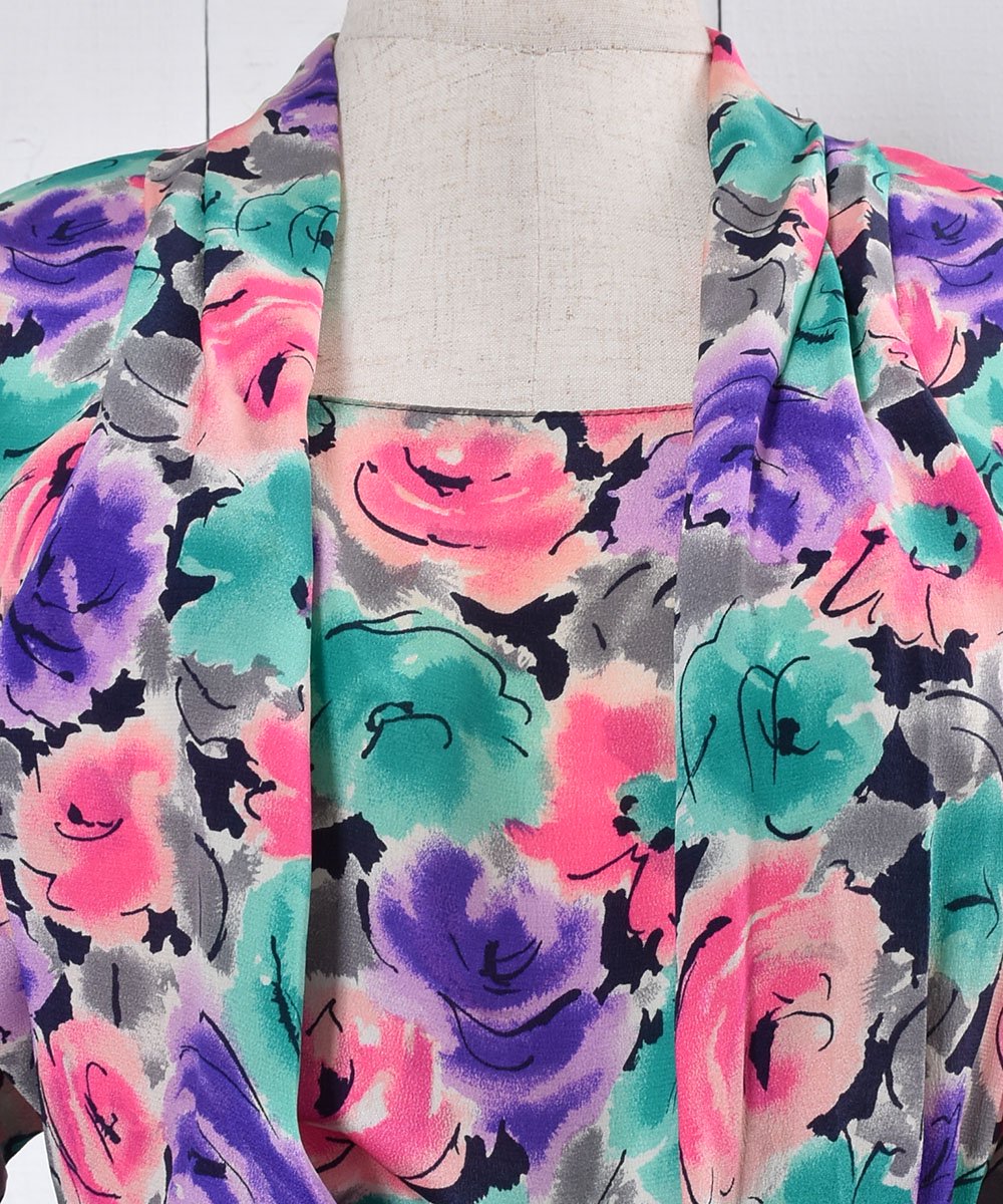 Flower Pattern Silk Short Sleeve Pullover Shirtò 륯 ץ륪С Ⱦµĥͥ