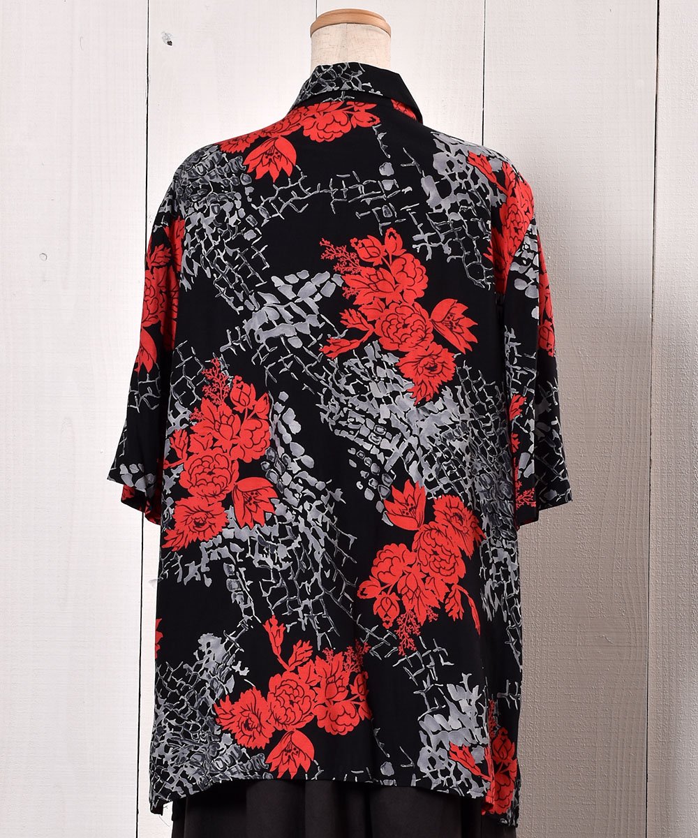Made in Europe oriental Flower Pattern Short Sleeve Shirtå衼åꥨ󥿥  Ⱦµ ͥ