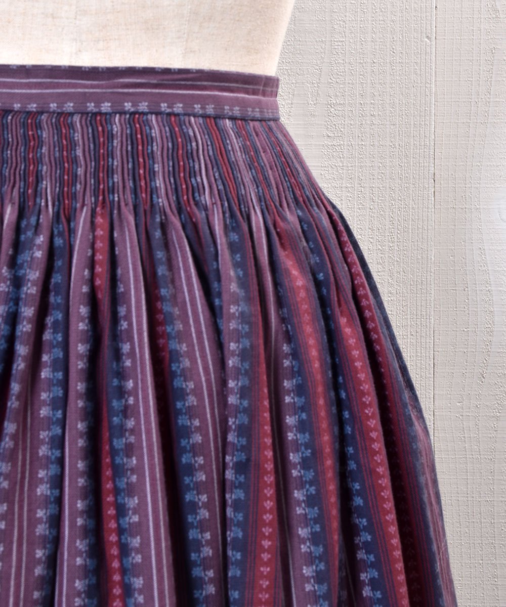 Made in Europe Stripe Pattern Shirring Tyrol Skirtå衼å 㡼륹 ѡץϥͥ