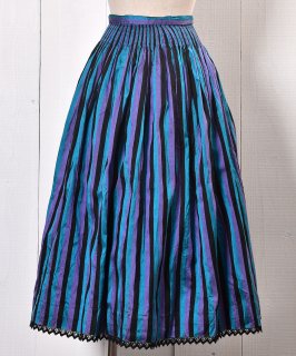 Stripe Pattern Shirring Tyrol Skirt Silkåȥ饤ץѥ 㡼ꥷ륯 륹 Υͥå 岰졼ץե롼 ࡼ