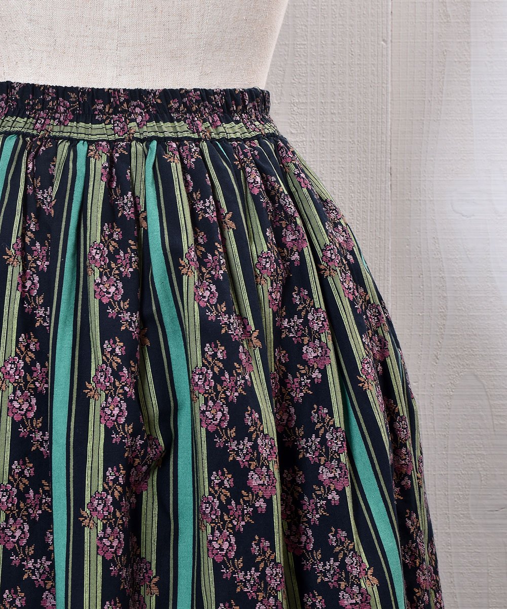 Made in Europe Stripe Pattern  Flower Prints Tyrol Skirt å衼å ȥ饤ץѥ  륹ȥͥ