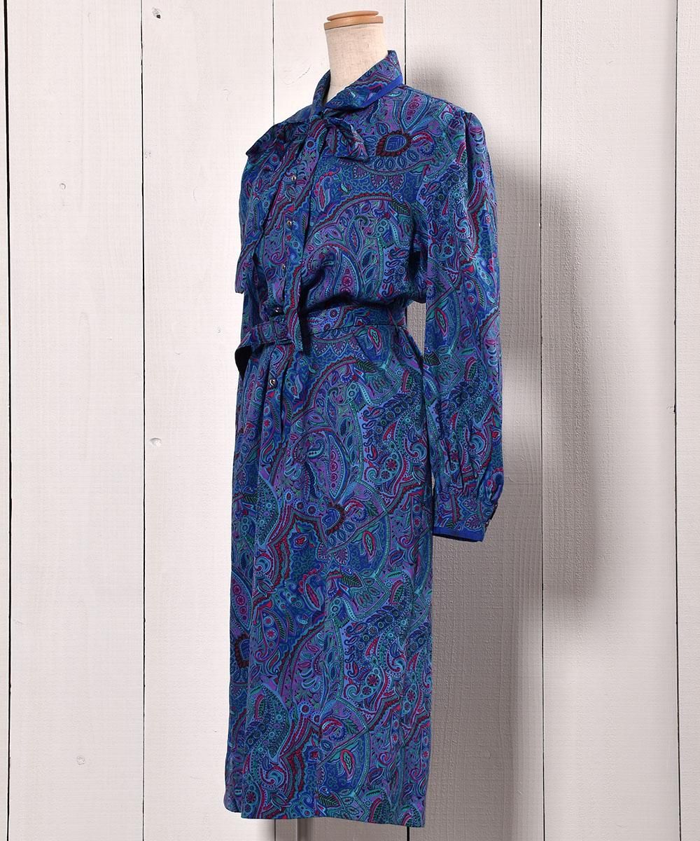 80 S Made In Usa Paisley Multi Pattern One Piece 80年代 アメリカ製 ペイズリー総柄 ワンピース 古着のネット通販サイト 古着屋グレープフルーツムーン Grapefruitmoon Onlineshop ヴィンテージアイテム レトロファッション