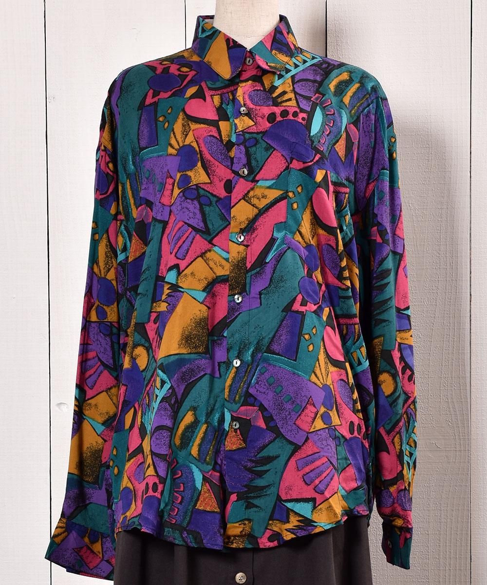 Made in Indonesia Artistic Pattern Long Sleeve ShirtShell Buttonåɥͥ  Ĺµ  ܥ󥵥ͥ