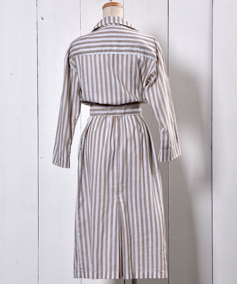 Made in USA Open Collar Stripe One Piece | アメリカ製 開襟デザイン 