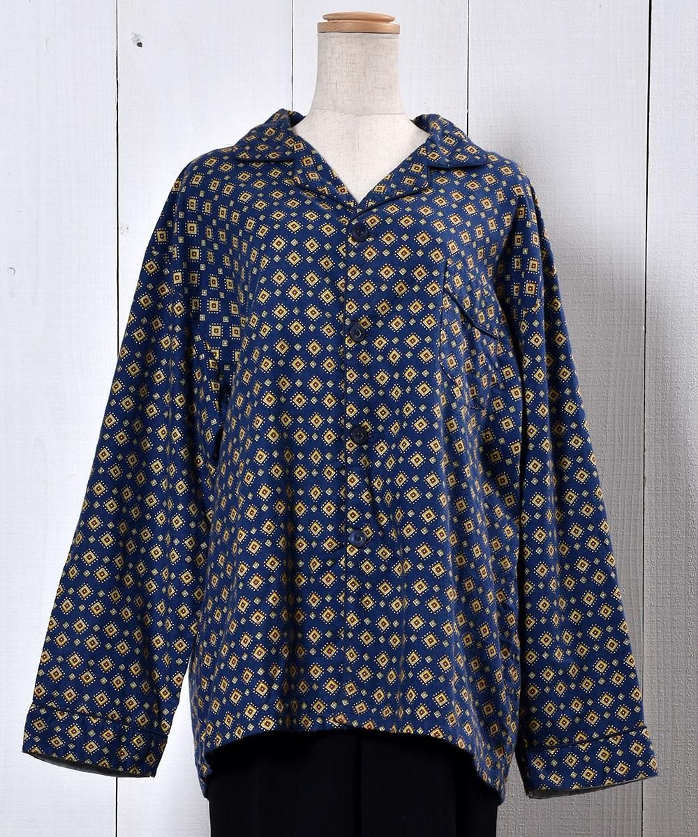 Navy Small Pattern Pajamas Shirtþѥޥ ͥӡϥͥ