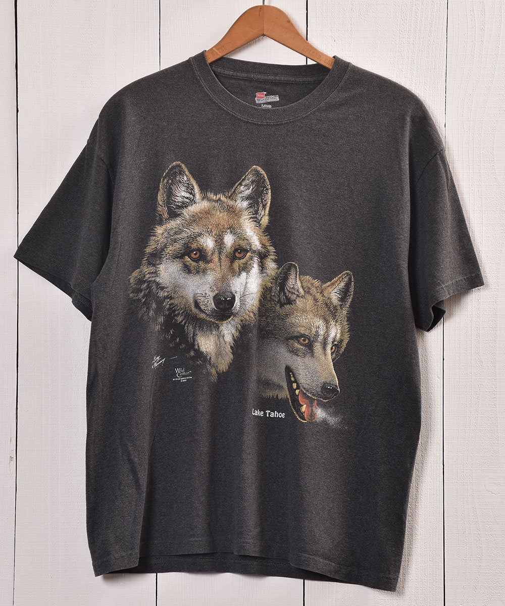 Animal Print T Shirts アニマルプリントtシャツ オオカミ Wolf ウルフ Henes 古着のネット通販サイト 古着屋グレープフルーツムーン Grapefruitmoon Onlineshop ヴィンテージアイテム レトロファッション