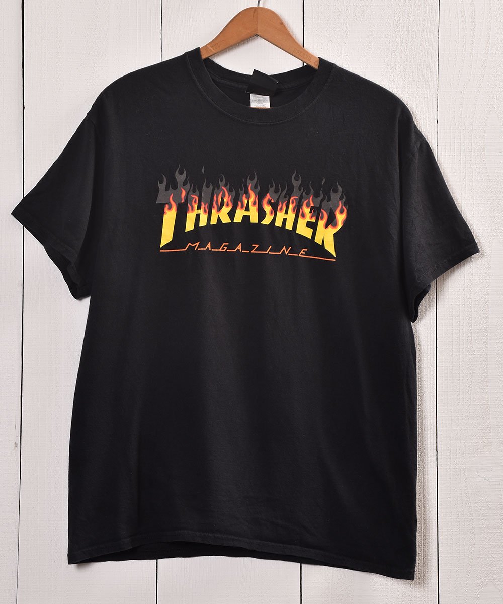  THRASHER Print T Shirts  å㡼 ץT  ֥å  ͥå  岰졼ץե롼 ࡼ