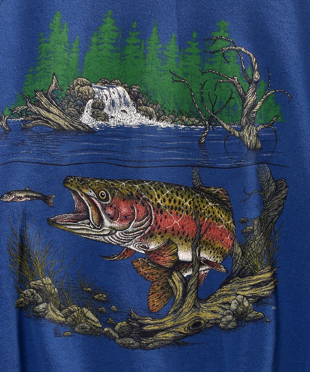 Made in UAS JERZEES Bass Fishing Print Sweatåꥫ Хեå ץȥå ͥ