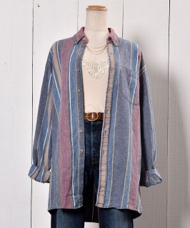 Long Sleeve Heavy Cotton Shirt Stripe Multi Collar Ĺµ إӡ åȥ  ȥ饤 ޥ顼 Υͥå 岰졼ץե롼 ࡼ