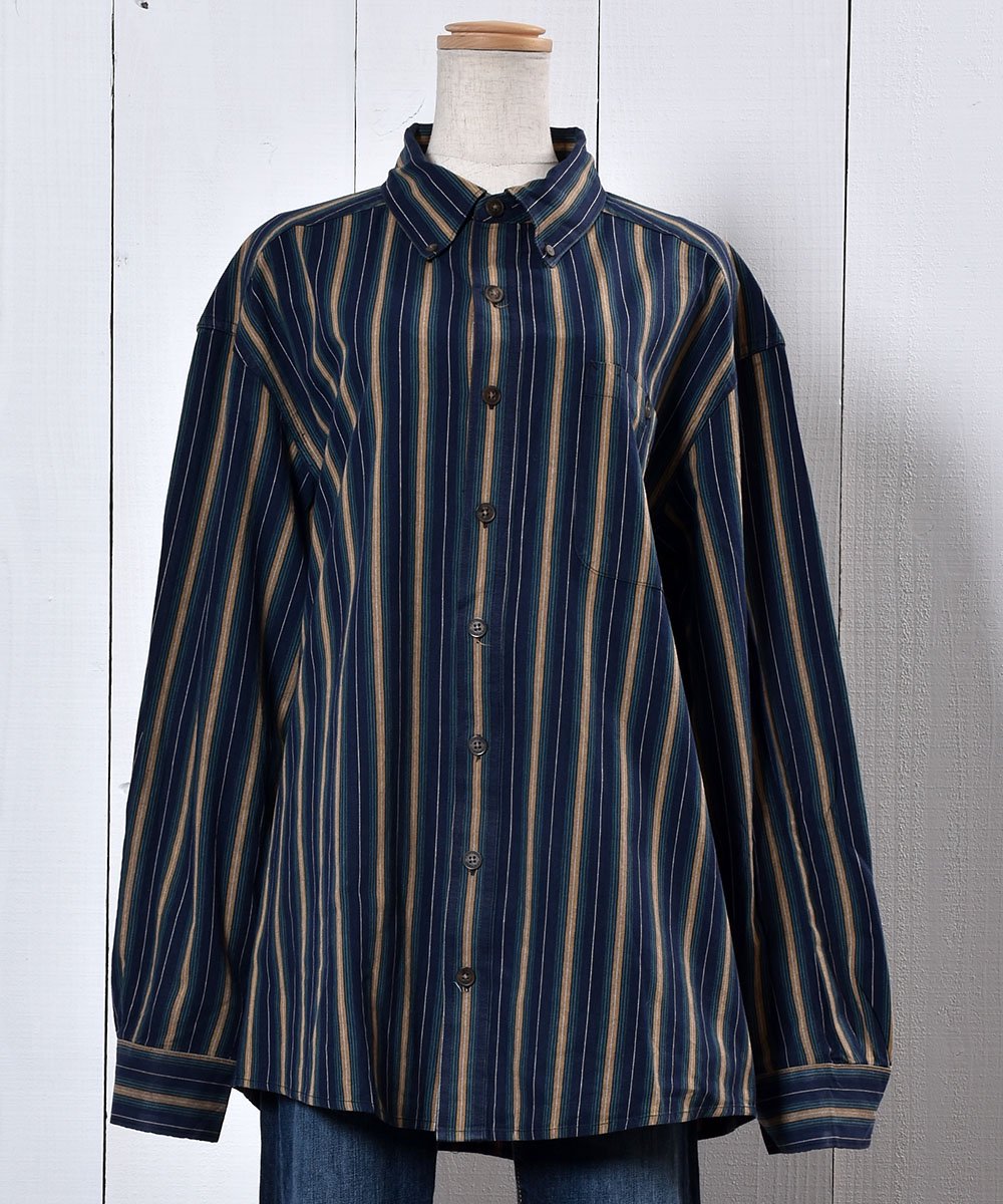 Long Sleeve Cotton Shirt Stripe Ĺµ åȥ󥷥 ȥ饤 ͥ