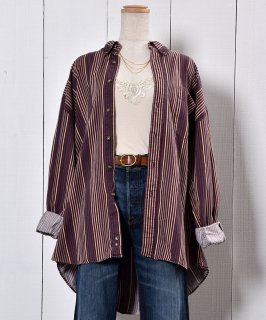  Long Sleeve Cotton Shirt StripeĹµ åȥ  ȥ饤 Υͥå 岰졼ץե롼 ࡼ