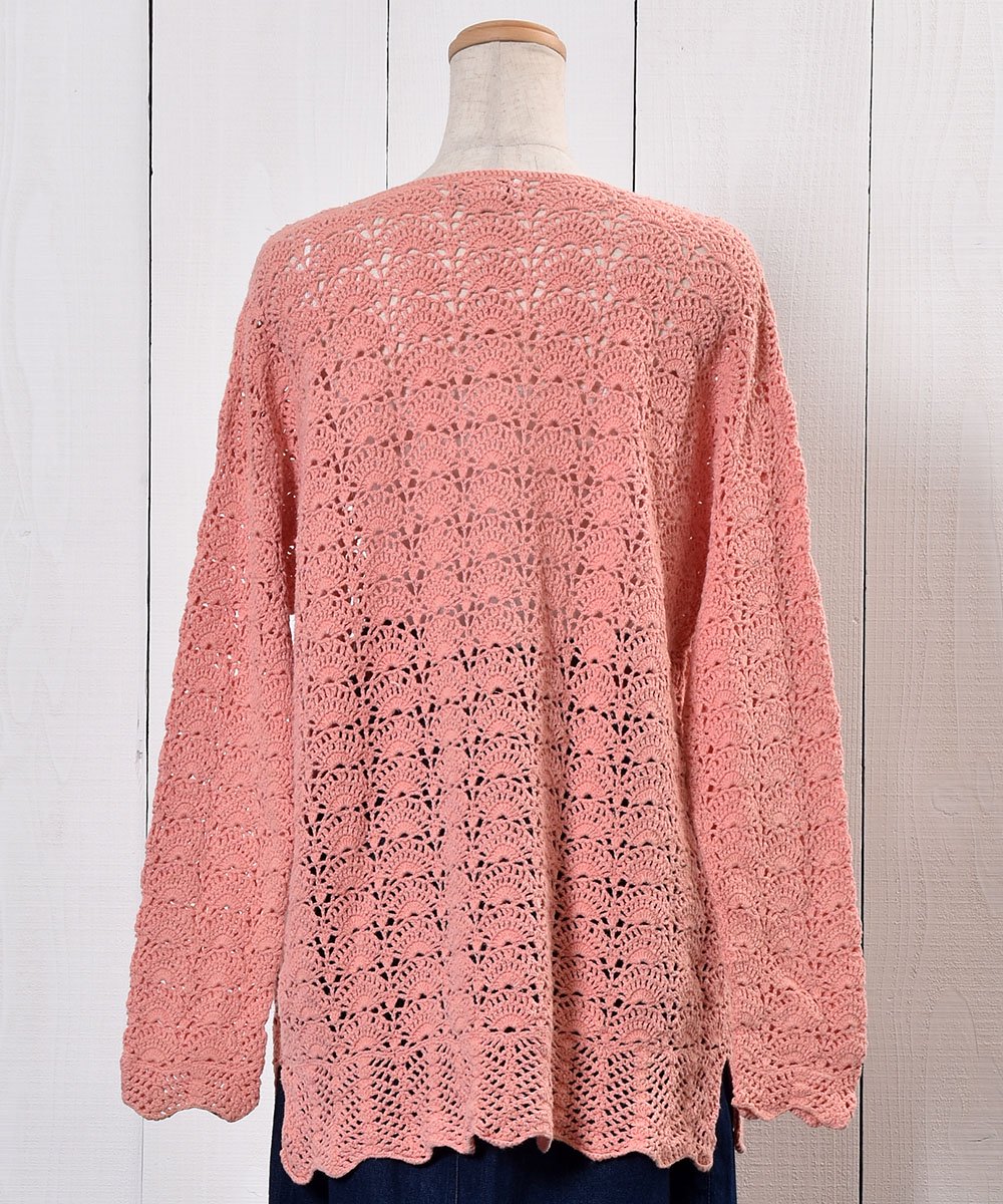 Long Sleeve Crochet Knit  Oval PatternäԤ ˥å Ĺµ ͥͥ