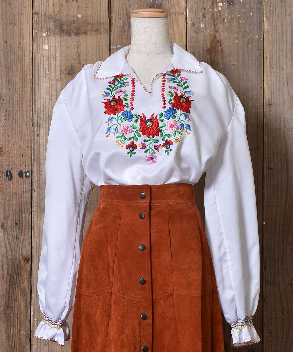  Long Sleeve Hungary Embroidery Tunic BlouseĹµ ɽ ϥ󥬥꡽ɽ ˥å֥饦  ͥå  岰졼ץե롼 ࡼ
