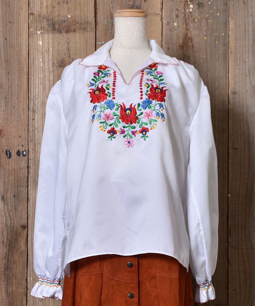 Long Sleeve Hungary Embroidery Tunic Blouse｜長袖 刺繍 ハンガリ ...