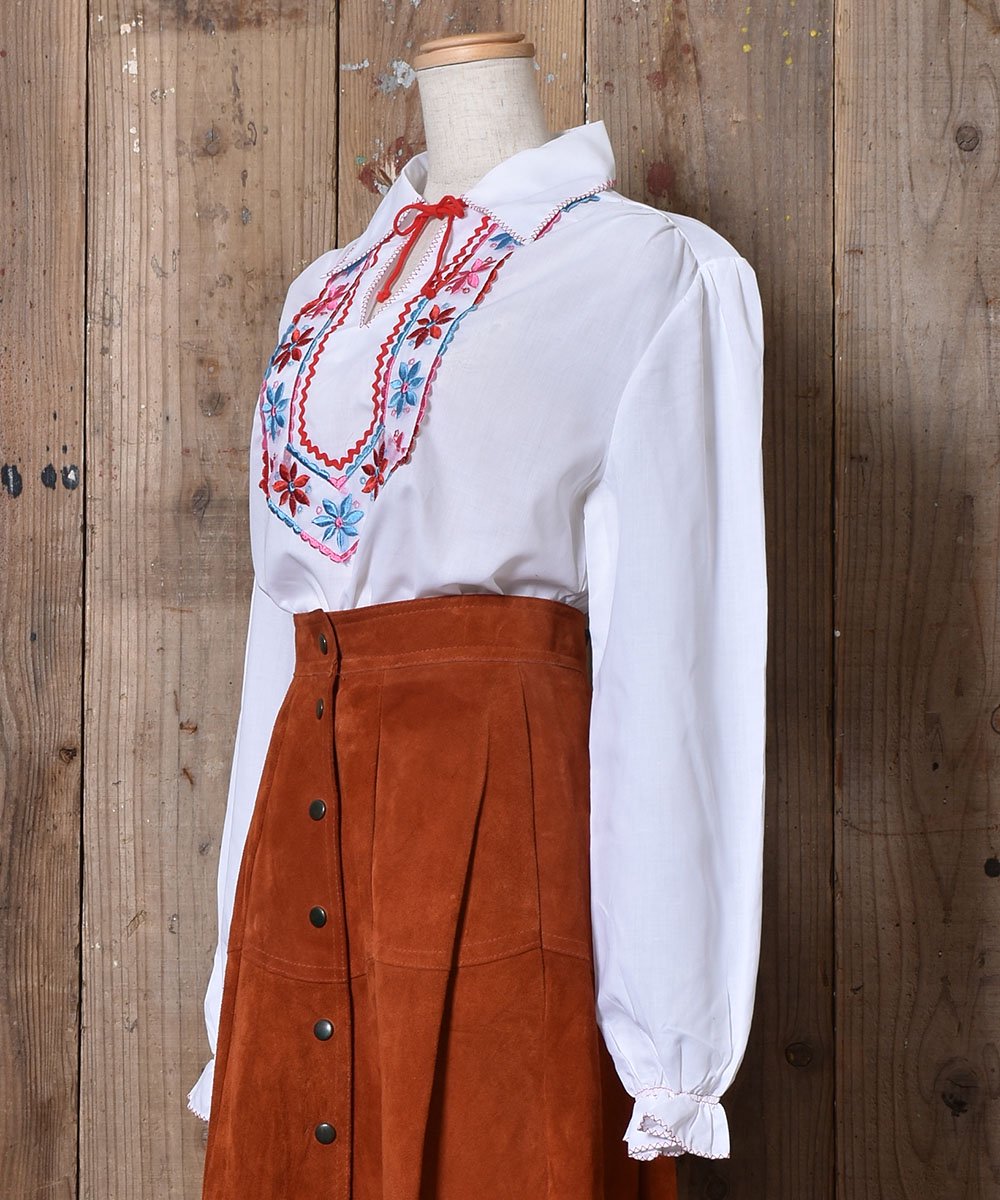 Long Sleeve Embroidery Tunic Blouse  Ĺµ ɽ ˥å֥饦ͥ