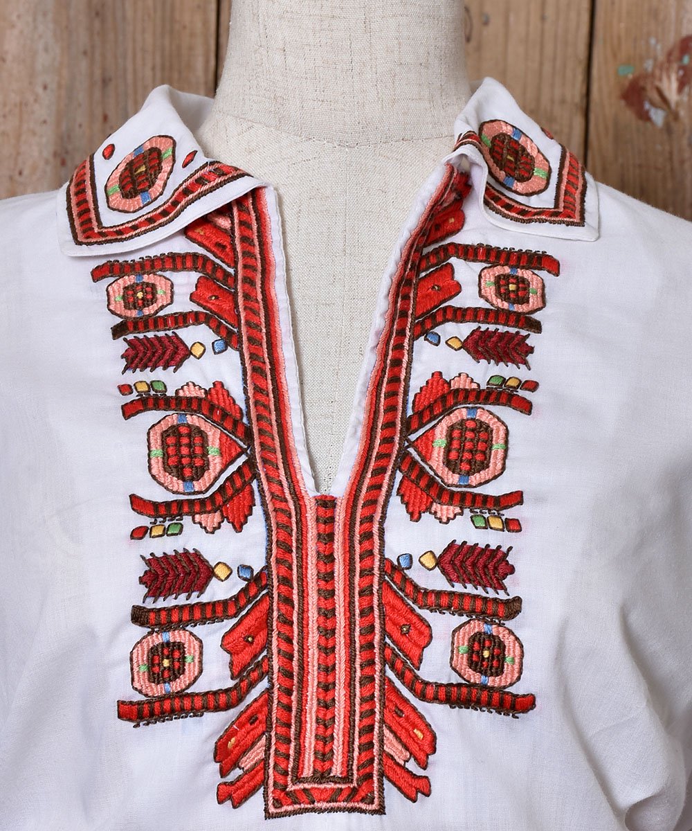 Long Sleeve Embroidery Tunic BlouseĹµ ɽ ˥å֥饦ͥ