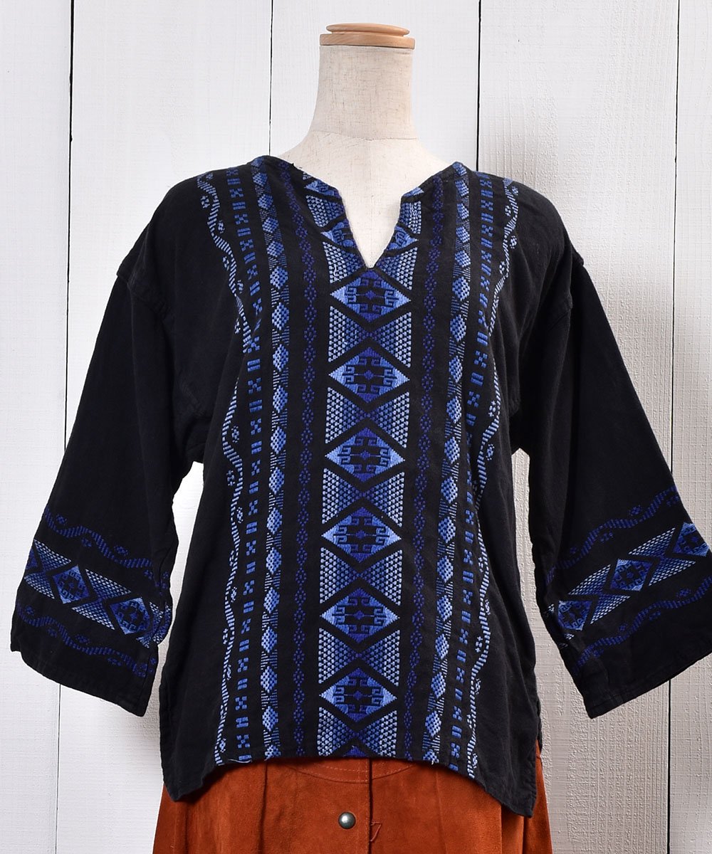  Long Sleeve Guatemala Embroidery Tunic Blouse Ĺµ ɽ ƥޥ ˥å֥饦  ͥå  岰졼ץե롼 ࡼ