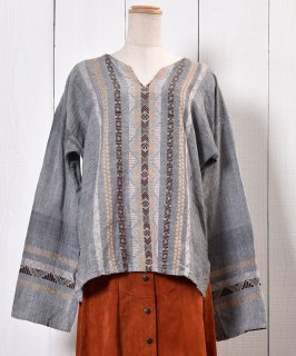 Long Sleeve Guatemala EmbroideryTunic Blouse Ĺµ ɽ ƥޥ ˥å֥饦 Υͥå 岰졼ץե롼 ࡼ