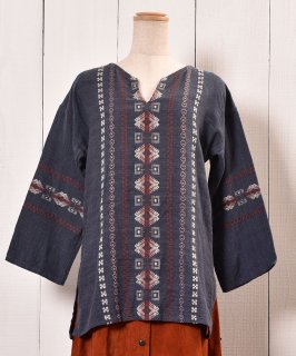 Long Sleeve Guatemala Embroidery Tunic Blouse Ĺµ ɽ ƥޥ ˥å֥饦 Υͥå 岰졼ץե롼 ࡼ