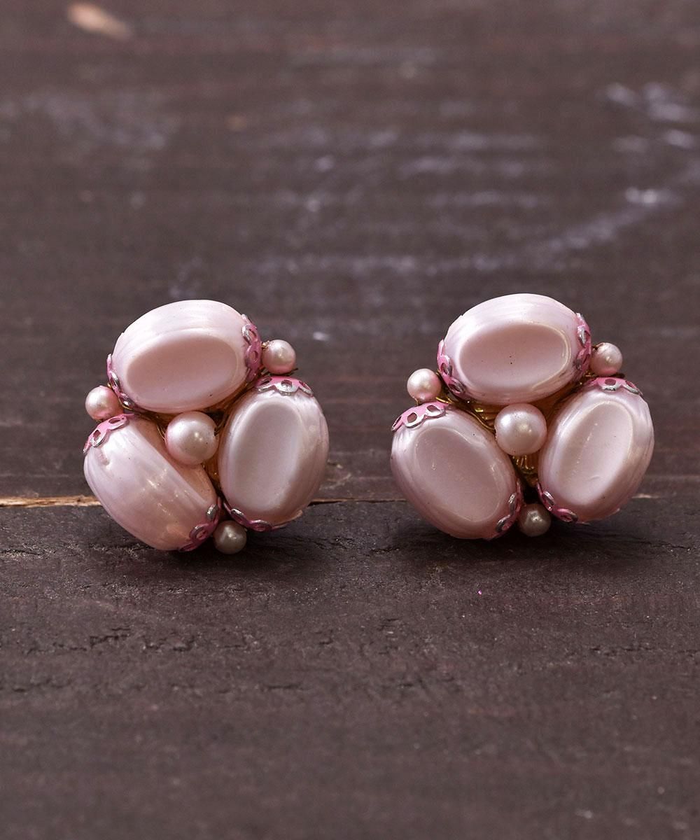 50 S 60 S Made In Japan Beads Earring 50 年代 60年代 日本製 ビーズ イヤリング ピンク 古着のネット通販サイト 古着屋グレープフルーツムーン Grapefruitmoon Onlineshop ヴィンテージアイテム レトロファッション