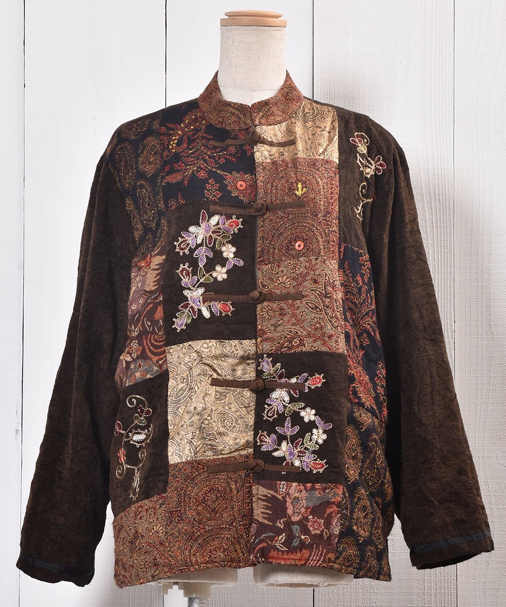 Mandarin Collar Oriental Jacket Embroidered Patchwork ｜マンダリン 
