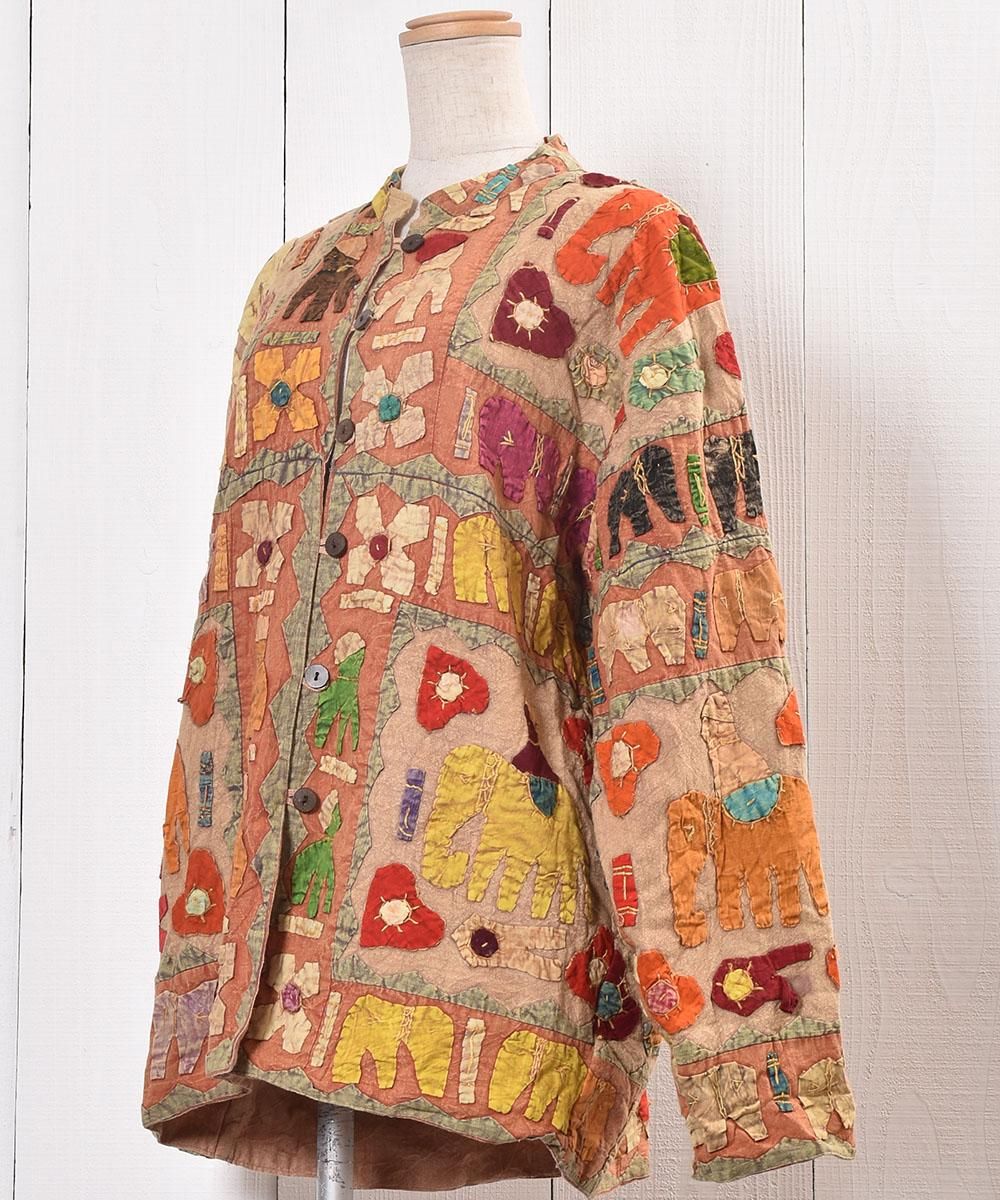 Made in India Cotton Jacket Mandarin Collar Patchwork｜インド製