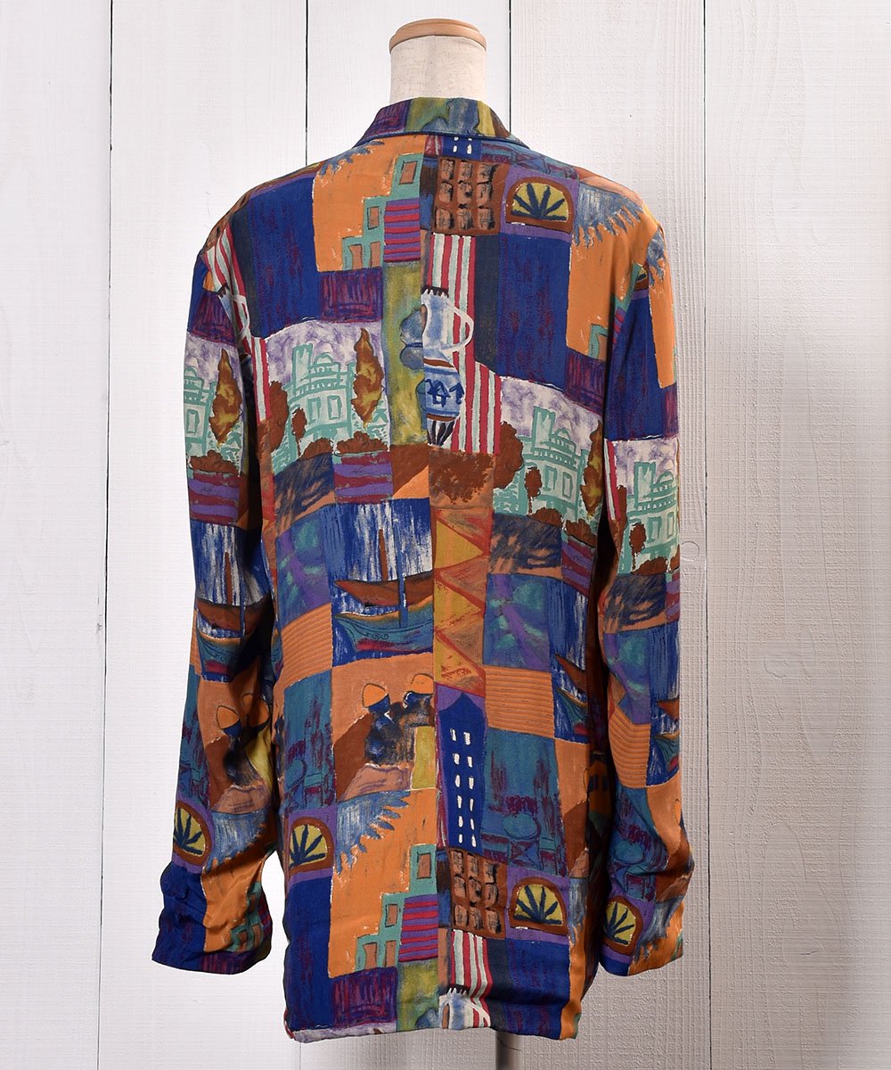 Made in USA Artistic Painted Tailored Jacket Cotton Wood Buttonåꥫ  ơ顼ɥ㥱å åɥܥ󥵥ͥ