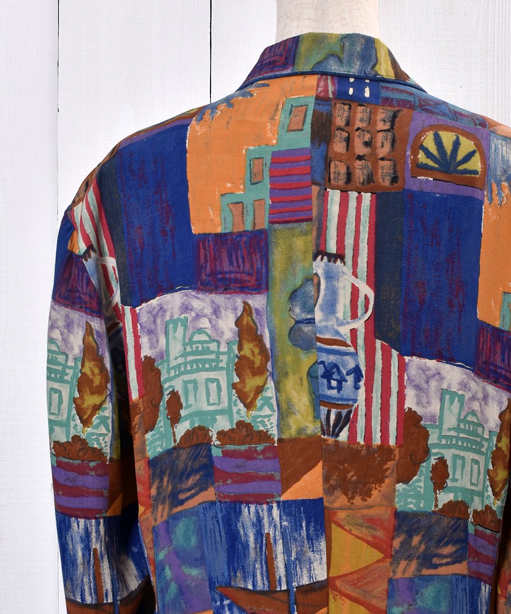 Made in USA Artistic Painted Tailored Jacket Cotton Wood Button ...