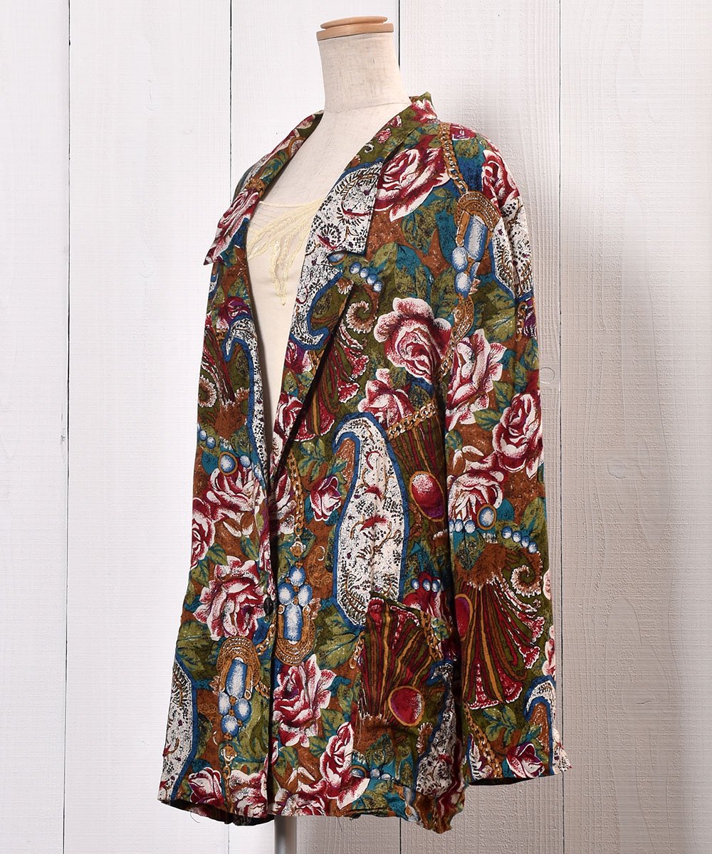 Made in USA Flower Pattern Tailored Jacket｜アメリカ製 花柄 ...
