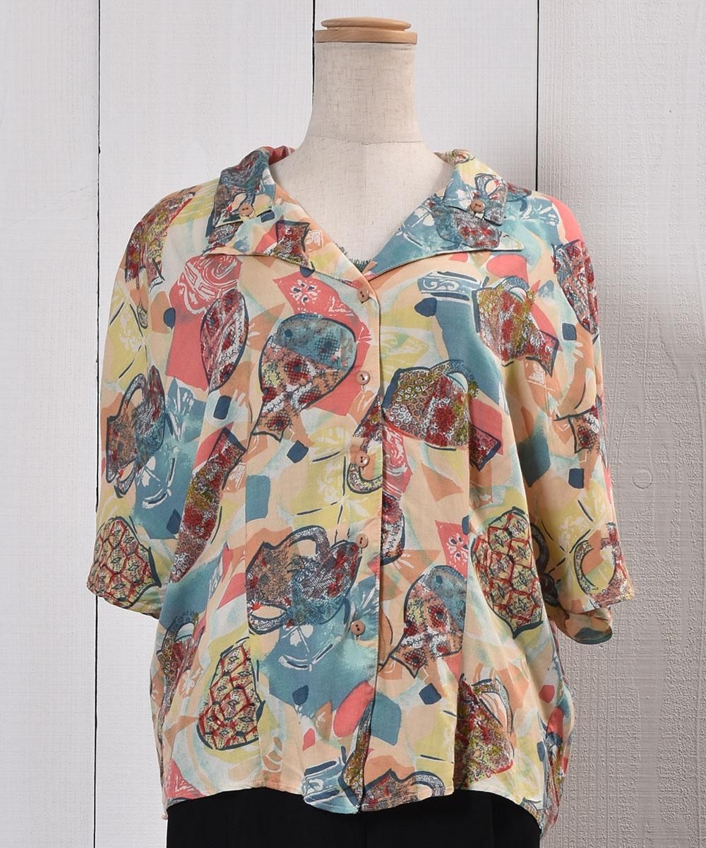 Short Sleeve  Shirt Artistic Painted Open Collar Ⱦµ   ߥͥ