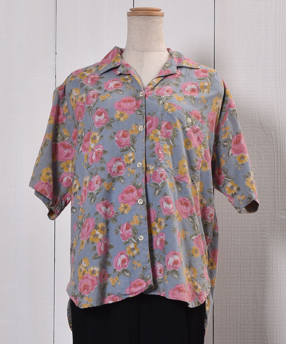 Made in India Short Sleeve Cotton Shirt Flower Pattern å Ⱦµ åȥ󥷥  ðͥ