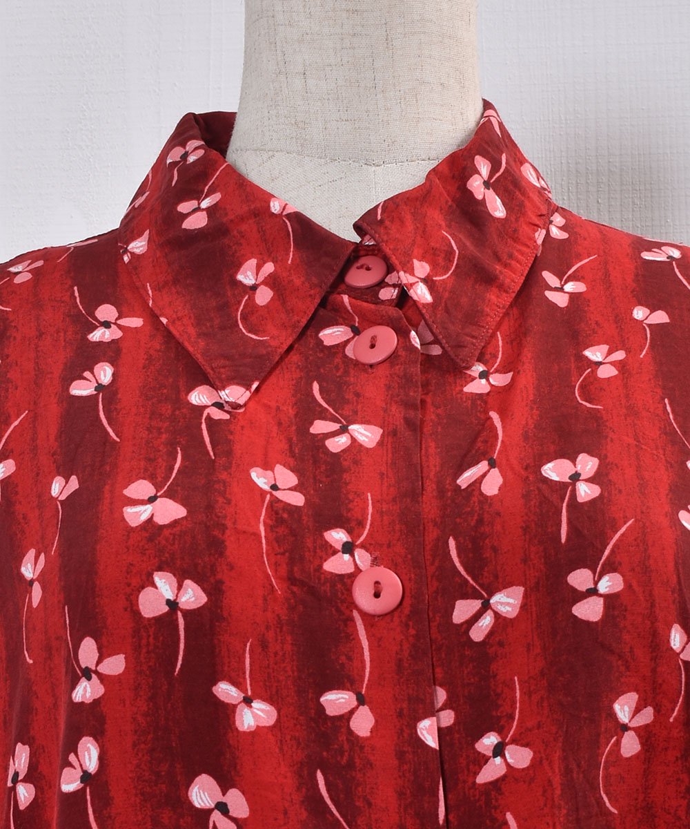 Short Sleeve Shirt Flower Pattern Ⱦµ   ͥ
