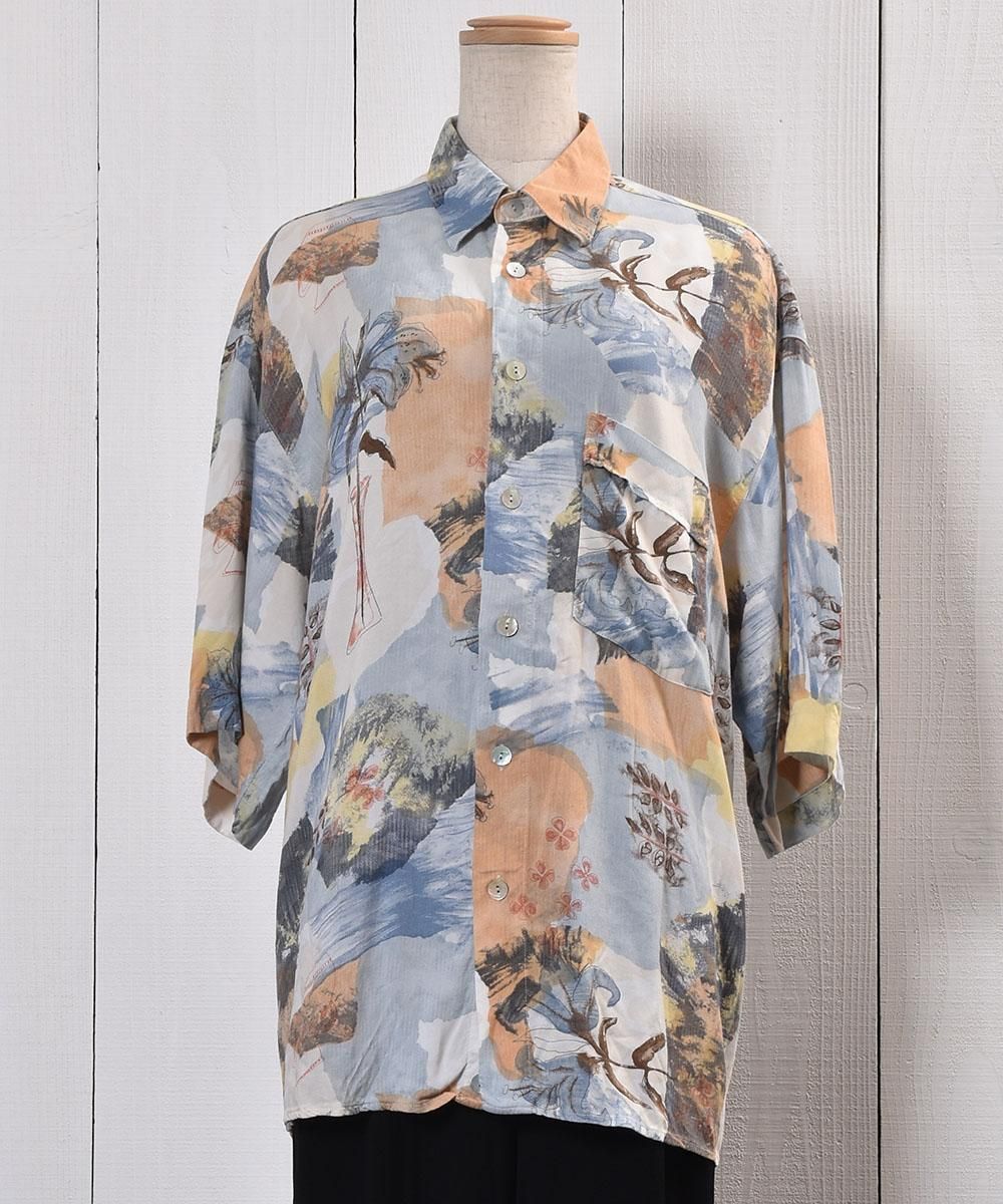 Short Sleeve Shirt Flower Pattern Lily Shell ButtonȾµ    ܥ󥵥ͥ