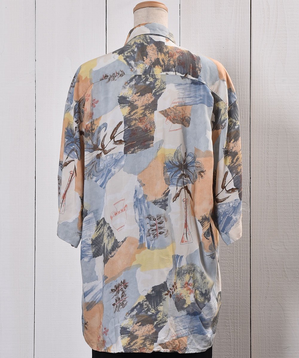 Short Sleeve Shirt Flower Pattern Lily Shell ButtonȾµ    ܥ󥵥ͥ