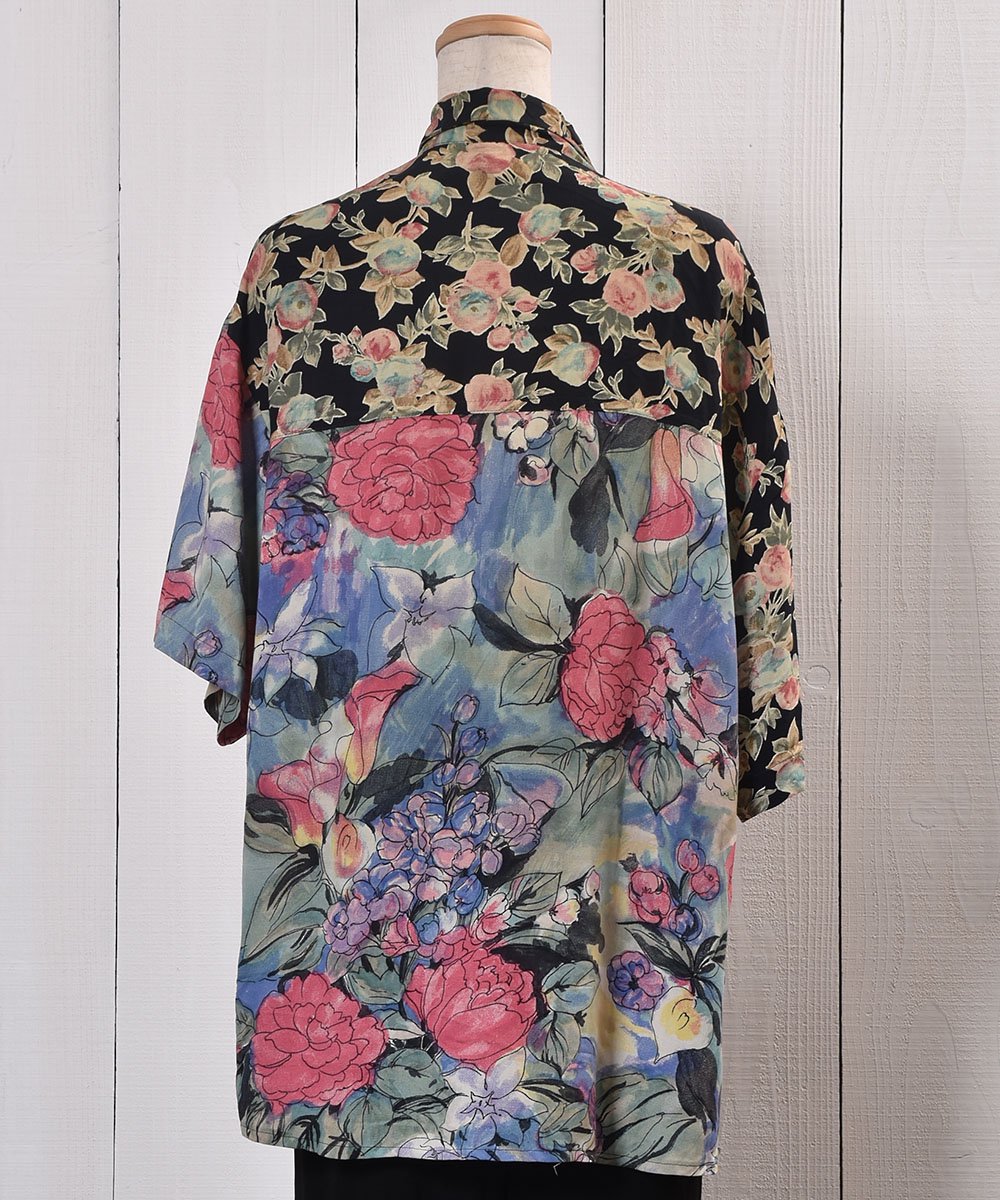 Made in USA Short Sleeve Shirt  Flower Pattern Patchwork åꥫ Ⱦµ   ѥåͥ