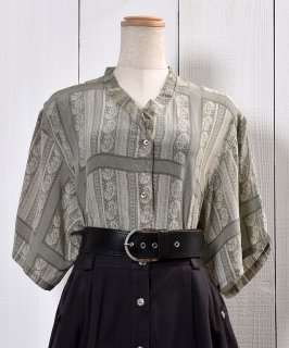 Short Sleeve Silk Shirt Paisley Pattern Shell ButtonȾµ 륯 ڥ꡼ ܥ Υͥå 岰졼ץե롼 ࡼ