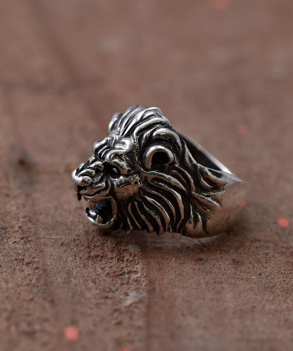 Silver Ring Howling Lion 吠えるライオンモチーフ シルバーリング 古着のネット通販サイト 古着屋グレープフルーツムーン Grapefruitmoon Onlineshop ヴィンテージアイテム レトロファッション