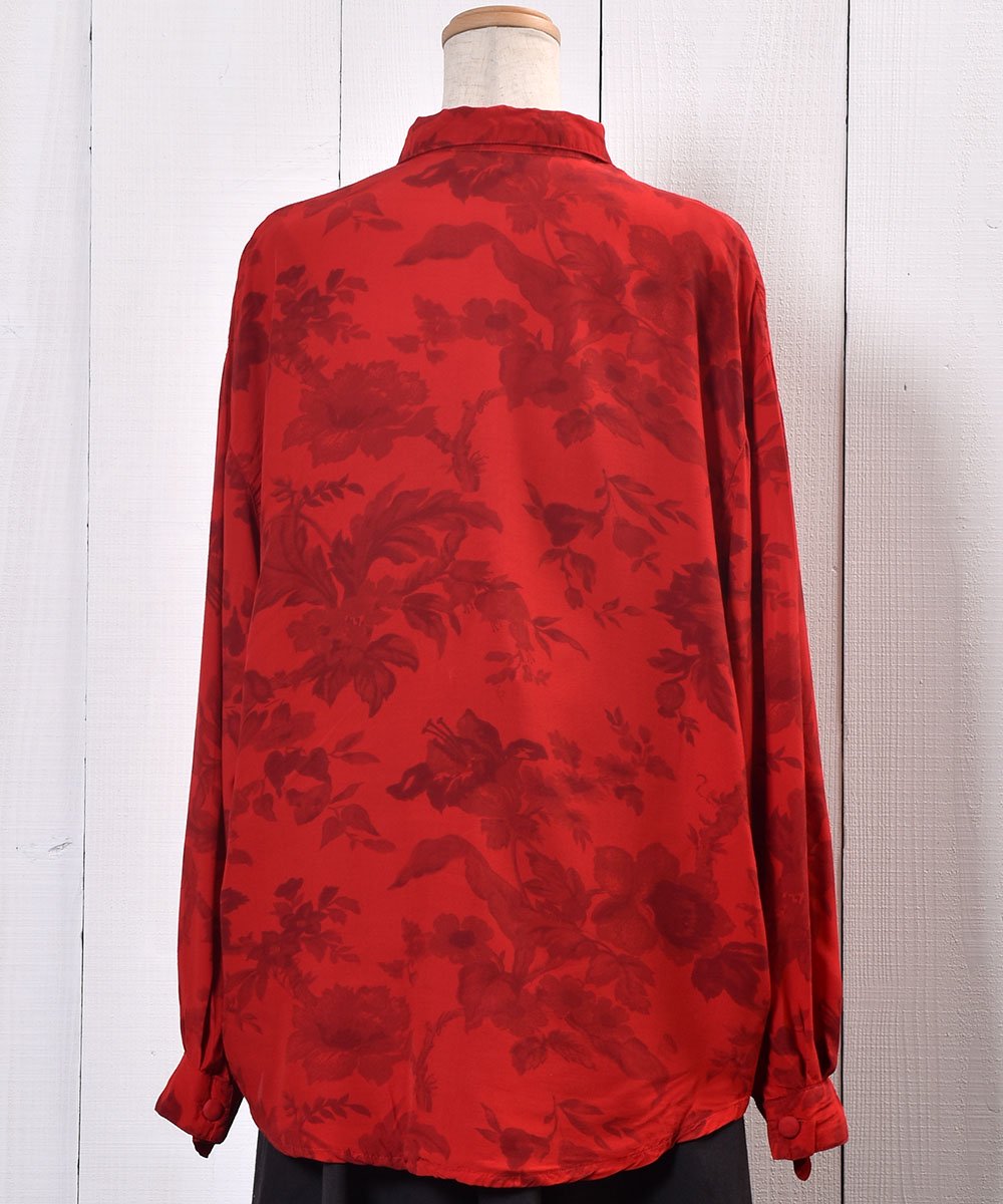 Made in Euro Flower Pattern Red Shirtå衼å  Ĺµ ֿͥ