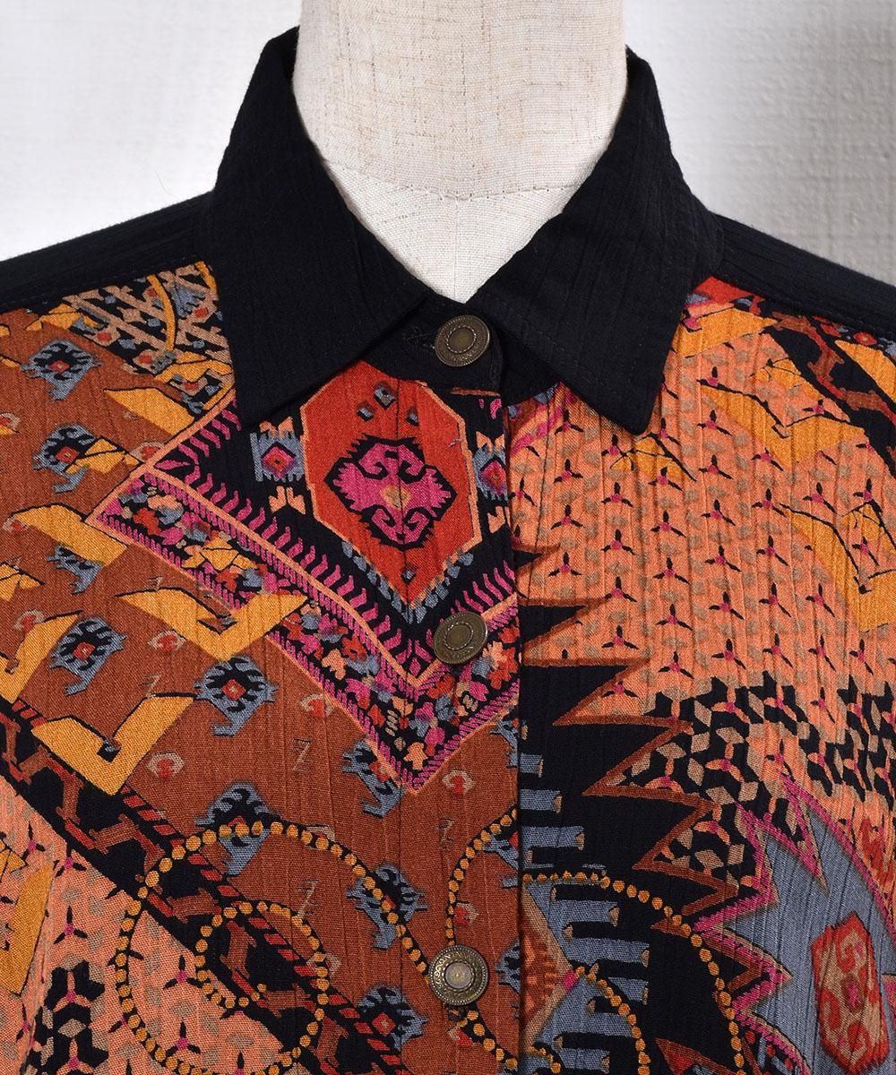 Made in USA Oriental Pattern Shirtåꥫ ꥨ󥿥 Ĺµĥͥ