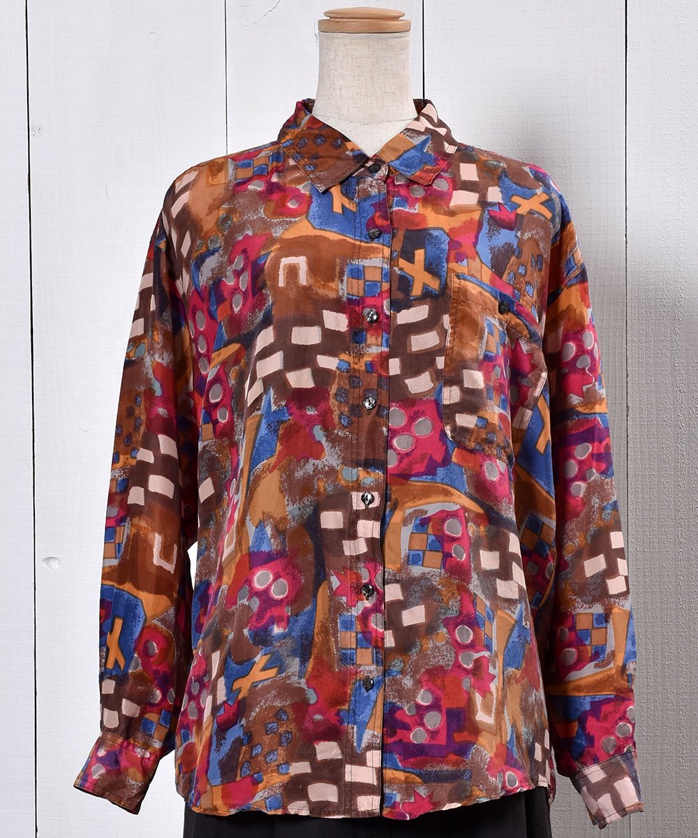 Multi Pattern Silk Shirt  륯  ͥ