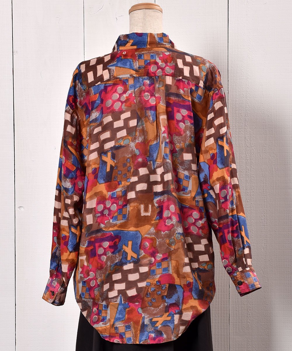 Multi Pattern Silk Shirt  륯  ͥ