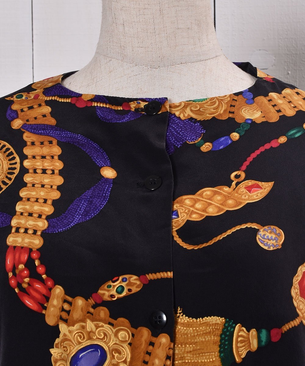 Jewelry Pattern  Long Sleeve Silk Shirt Ĺµ 륯 奨꡼ Ρ顼ͥ