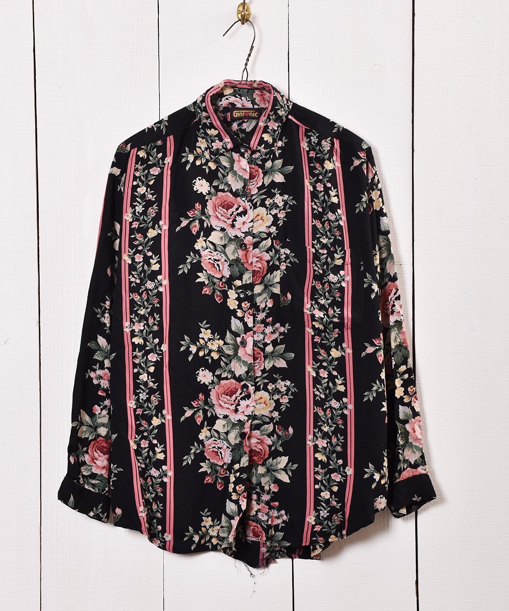  Flower Pattern Long Sleeve Shirt ò Ĺµ    ͥå  岰졼ץե롼 ࡼ