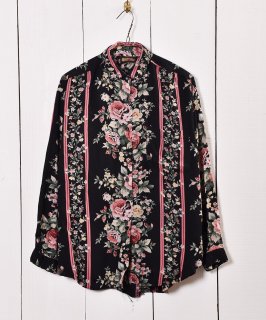 Flower Pattern Long Sleeve Shirt ò Ĺµ   Υͥå 岰졼ץե롼 ࡼ