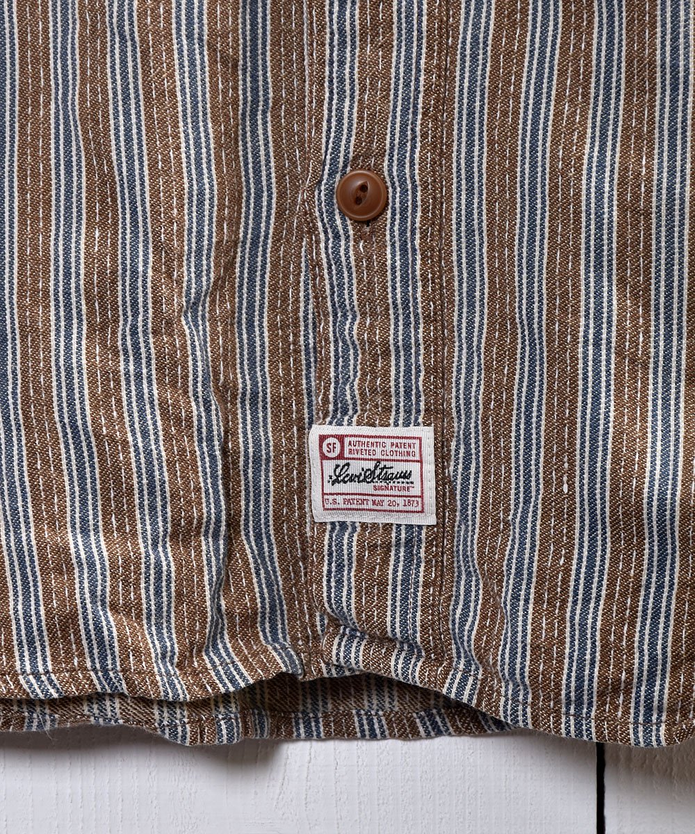 Brown Stripe long sleeve Shirtåȥ饤 Ĺµġå֥饦ϥͥ