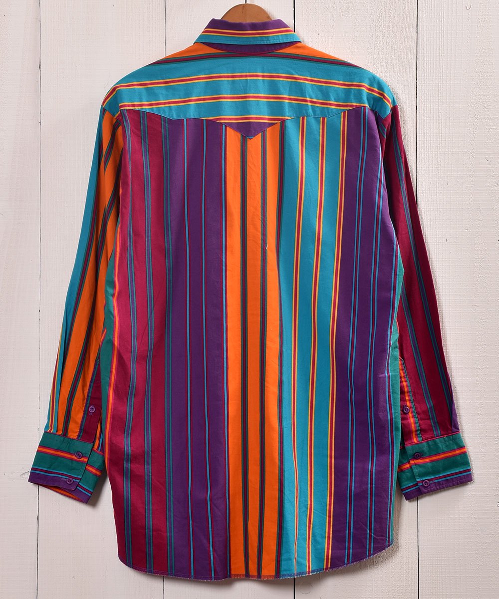 Colorful Stripe Long Sleeve Shirt ｜ カラフル ストライプ 長袖 