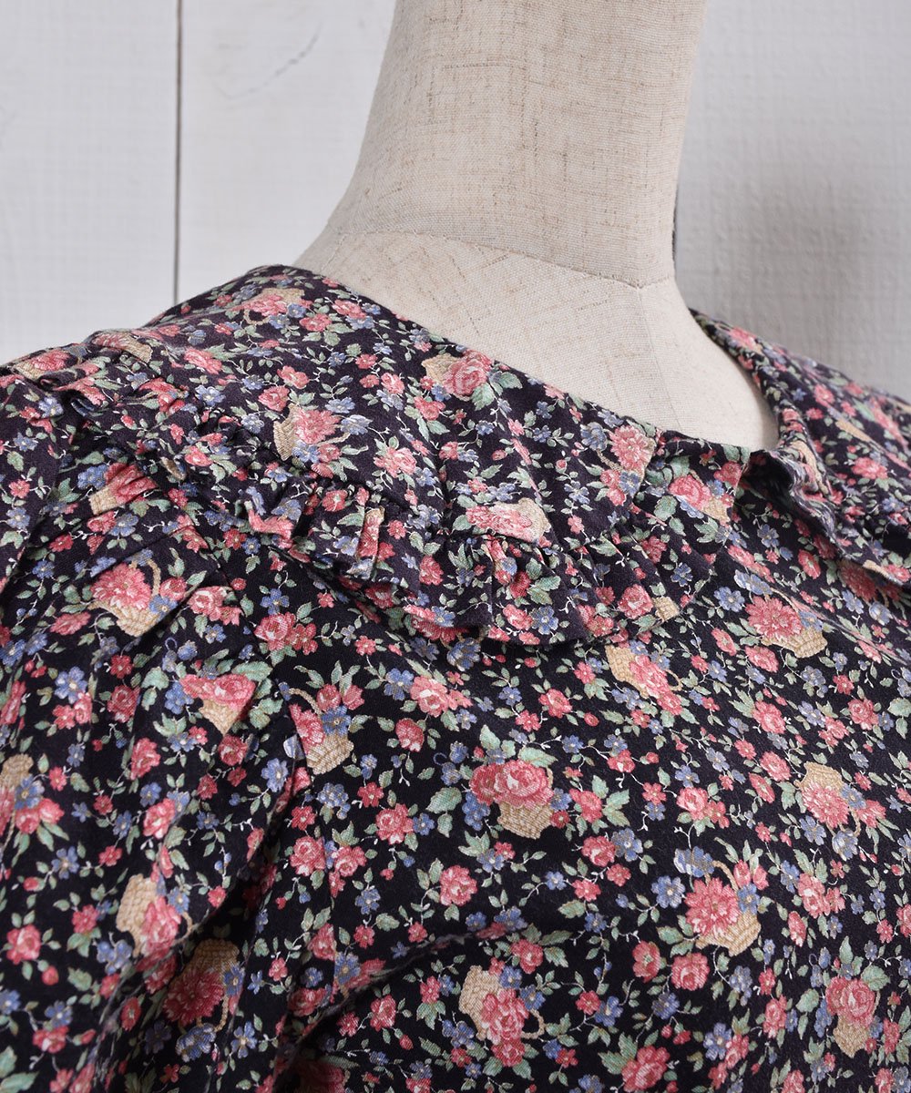 Made in USA Short Sleeve All-In-One Flower Pattern Frill Collar  |ꥫ Ⱦµ 륤   ե륫顼ͥ