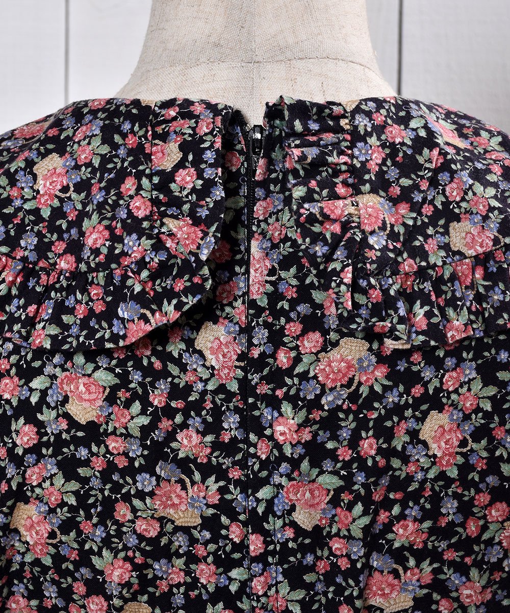 Made in USA Short Sleeve All-In-One Flower Pattern Frill Collar  |ꥫ Ⱦµ 륤   ե륫顼ͥ
