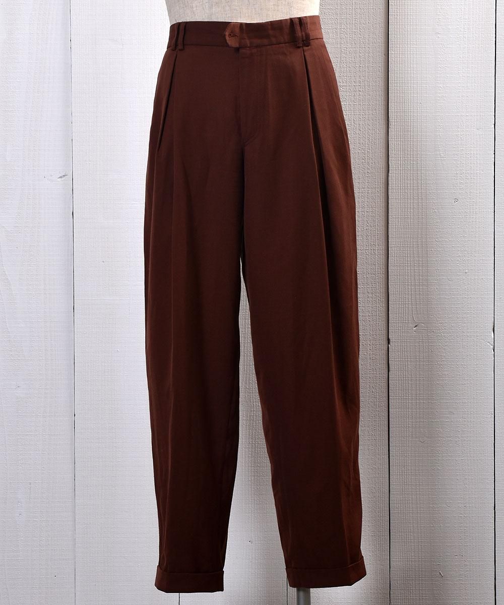 Polyester × Wool Slacks Brown W34｜ポリ×ウール ブラウン