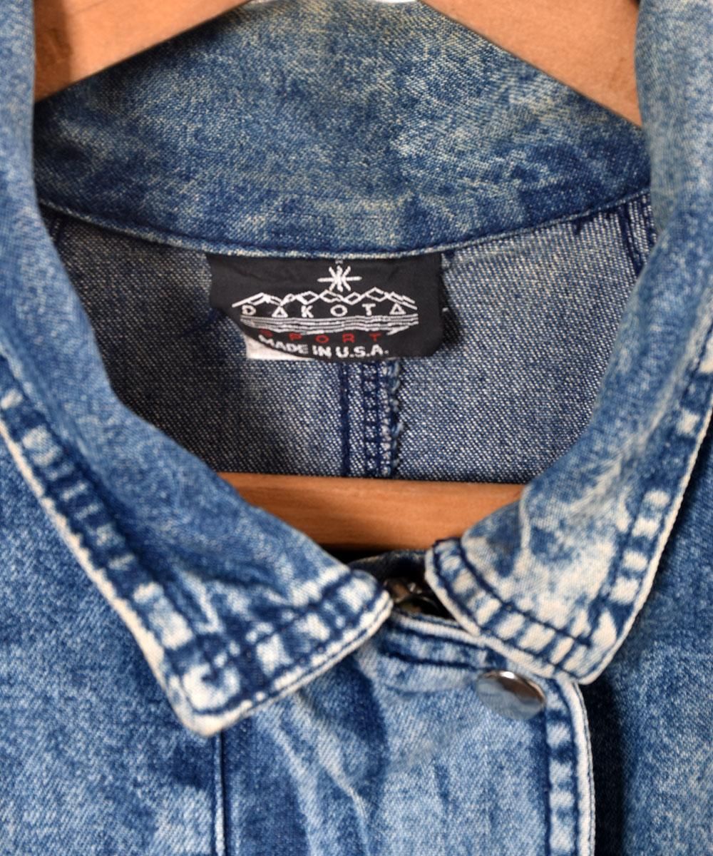 80s Made in USA Chemical Denim Jacket80ǯ ꥫ ߥǥ˥ॸ㥱åȡåǥ˥ॢͥ